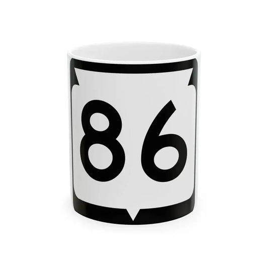 WIS 86 (Wisconsin) (Road Sign) White Coffee Mug 11oz - Go Mug Yourself
