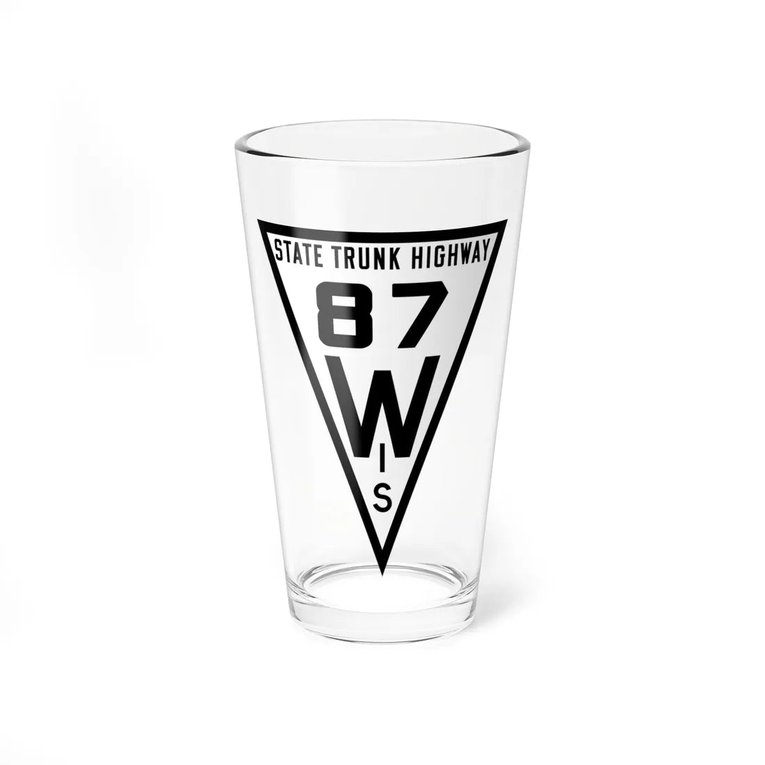 WIS 87 1919 (Wisconsin) (Road Sign) Pint Glass 16oz 16oz - Go Mug Yourself