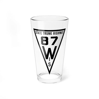 WIS 87 1919 (Wisconsin) (Road Sign) Pint Glass 16oz 16oz - Go Mug Yourself