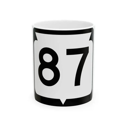 WIS 87 (Wisconsin) (Road Sign) White Coffee Mug 11oz - Go Mug Yourself