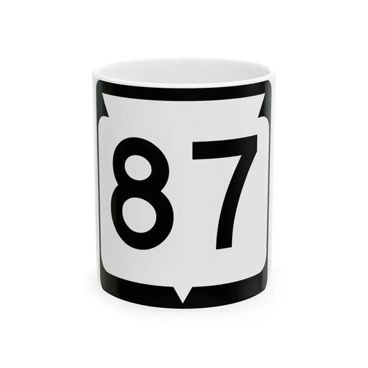 WIS 87 (Wisconsin) (Road Sign) White Coffee Mug 11oz - Go Mug Yourself