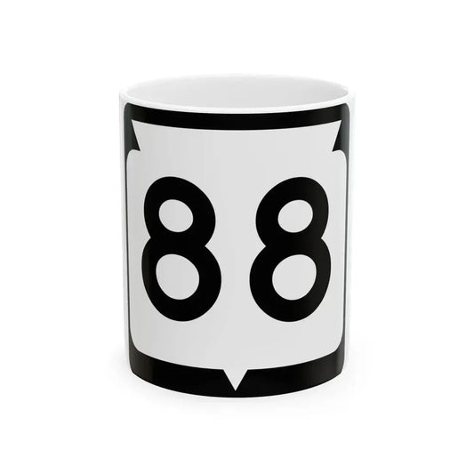 WIS 88 (Wisconsin) (Road Sign) White Coffee Mug 11oz - Go Mug Yourself