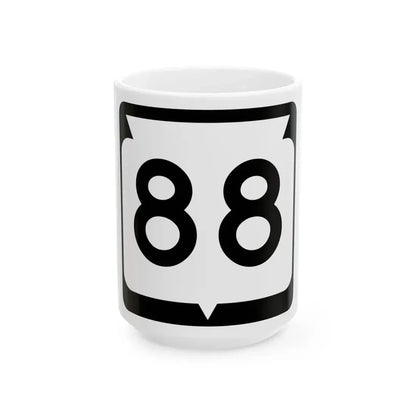WIS 88 (Wisconsin) (Road Sign) White Coffee Mug 15oz - Go Mug Yourself