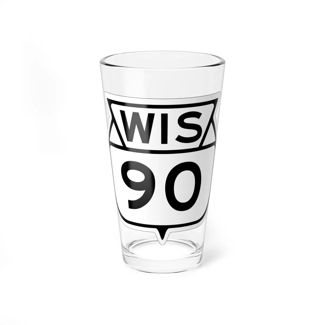 WIS 90 1949 (Wisconsin) (Road Sign) Pint Glass 16oz 16oz - Go Mug Yourself