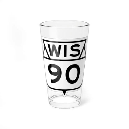 WIS 90 1949 (Wisconsin) (Road Sign) Pint Glass 16oz 16oz - Go Mug Yourself