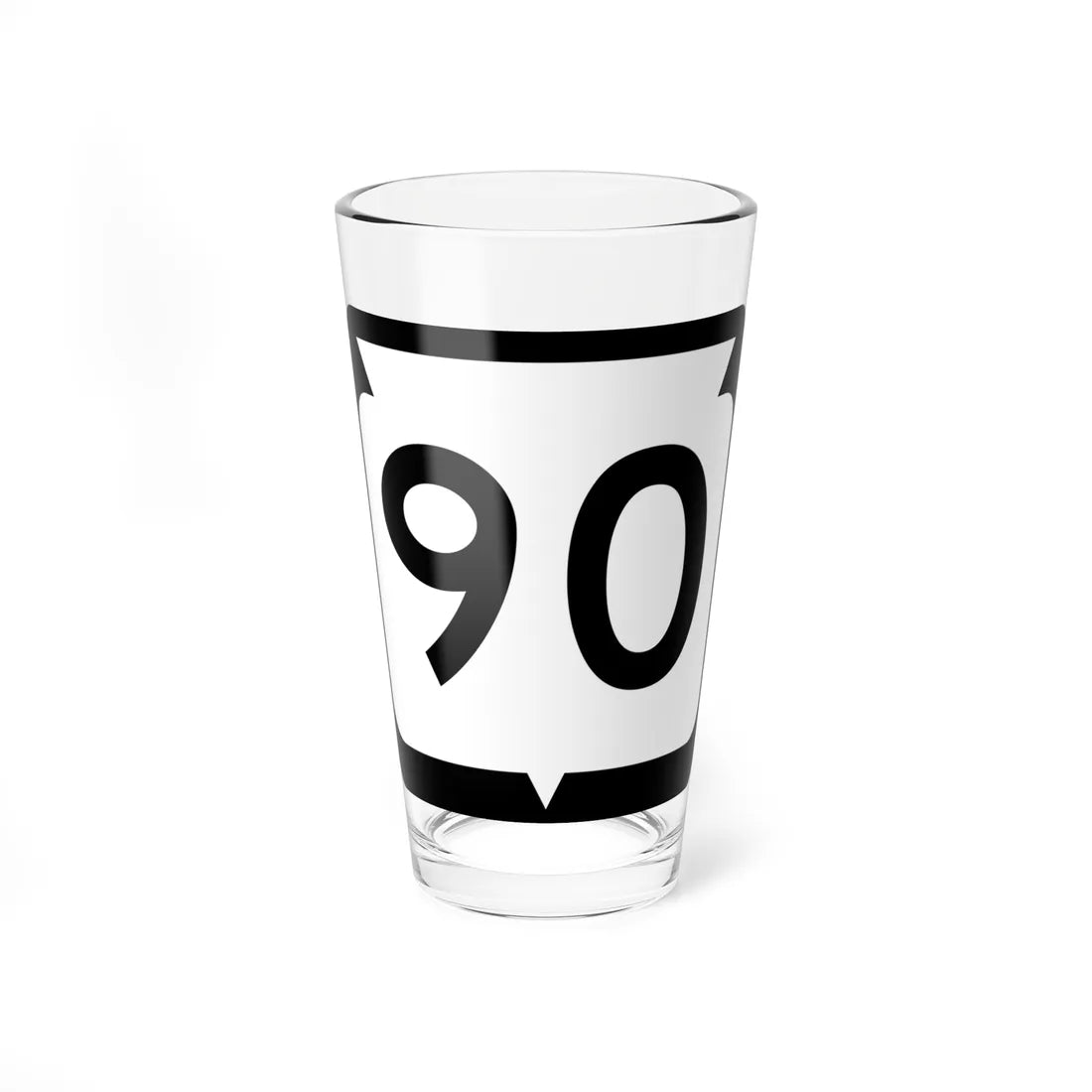 WIS 90 (Wisconsin) (Road Sign) Pint Glass 16oz - Go Mug Yourself