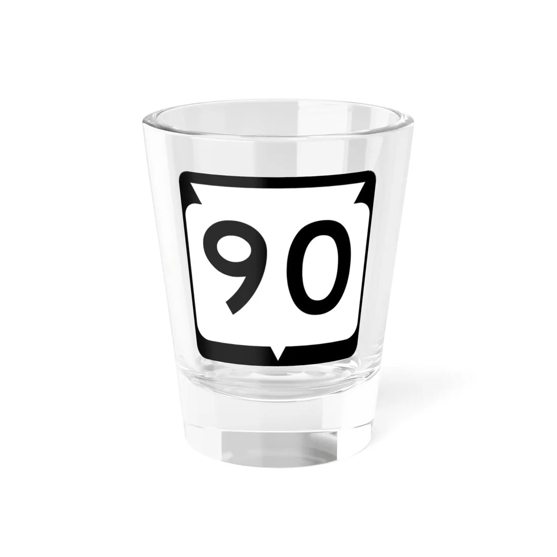 WIS 90 (Wisconsin) (Road Sign) Shot Glass 1.5oz 1.5oz - Go Mug Yourself