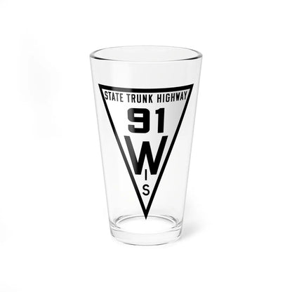 WIS 91 1919 (Wisconsin) (Road Sign) Pint Glass 16oz 16oz - Go Mug Yourself
