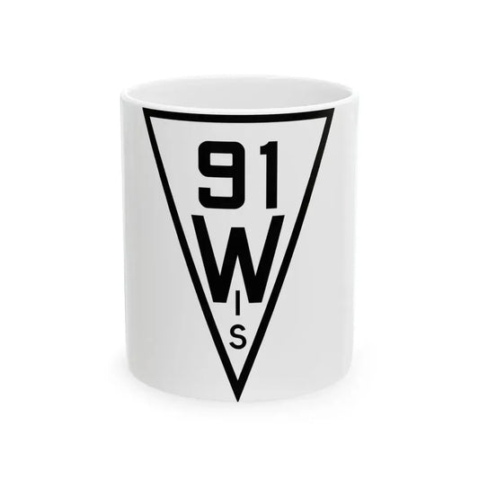 WIS 91 1927 (Wisconsin) (Road Sign) White Coffee Mug 11oz - Go Mug Yourself