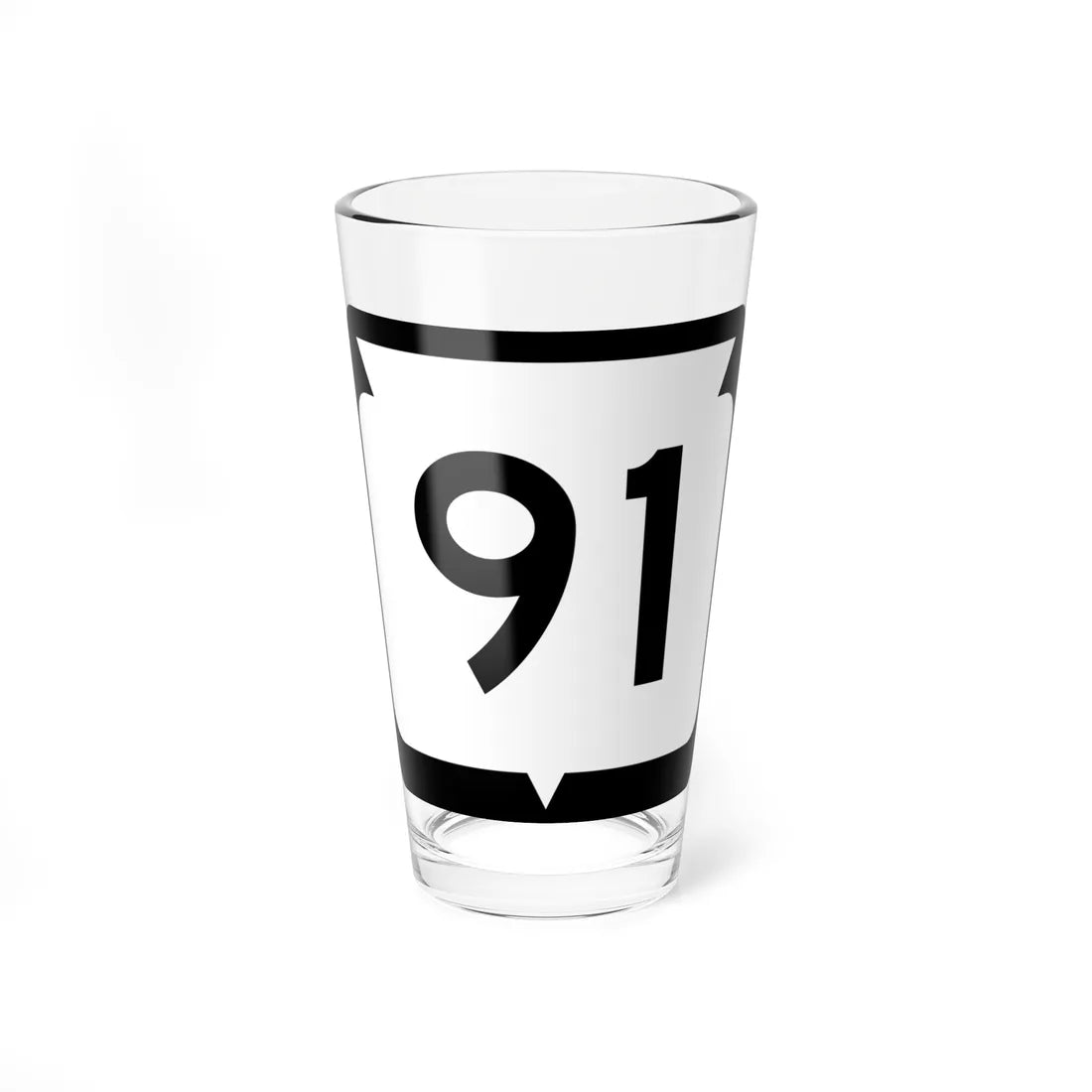 WIS 91 (Wisconsin) (Road Sign) Pint Glass 16oz 16oz - Go Mug Yourself
