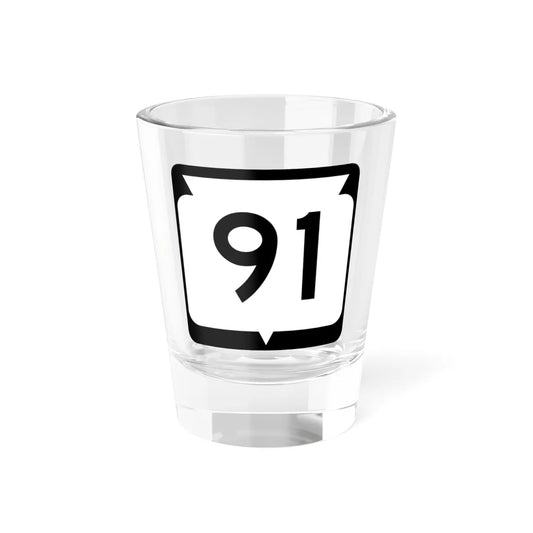 WIS 91 (Wisconsin) (Road Sign) Shot Glass 1.5oz 1.5oz - Go Mug Yourself