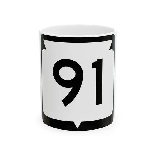 WIS 91 (Wisconsin) (Road Sign) White Coffee Mug 11oz - Go Mug Yourself