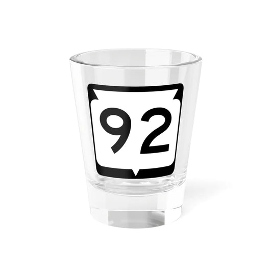 WIS 92 (Wisconsin) (Road Sign) Shot Glass 1.5oz 1.5oz - Go Mug Yourself