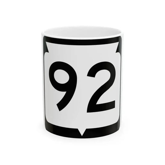 WIS 92 (Wisconsin) (Road Sign) White Coffee Mug 11oz - Go Mug Yourself