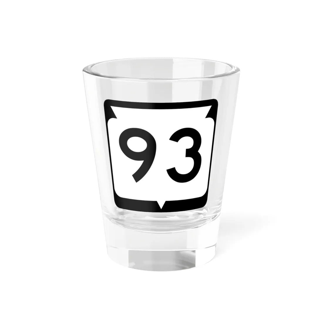 WIS 93 (Wisconsin) (Road Sign) Shot Glass 1.5oz 1.5oz - Go Mug Yourself