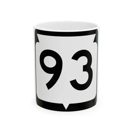 WIS 93 (Wisconsin) (Road Sign) White Coffee Mug 11oz - Go Mug Yourself