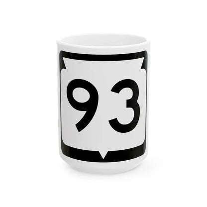WIS 93 (Wisconsin) (Road Sign) White Coffee Mug 15oz - Go Mug Yourself