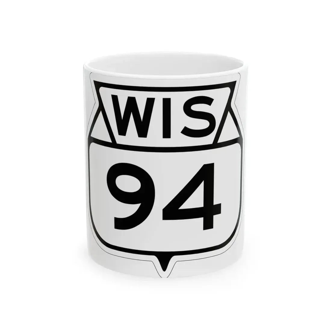 WIS 94 1949 (Wisconsin) (Road Sign) White Coffee Mug 11oz - Go Mug Yourself