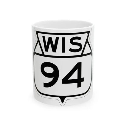 WIS 94 1949 (Wisconsin) (Road Sign) White Coffee Mug 11oz - Go Mug Yourself