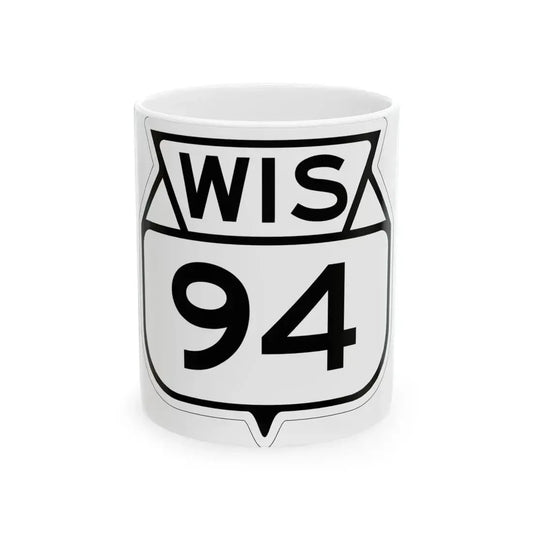 WIS 94 1949 (Wisconsin) (Road Sign) White Coffee Mug 11oz - Go Mug Yourself