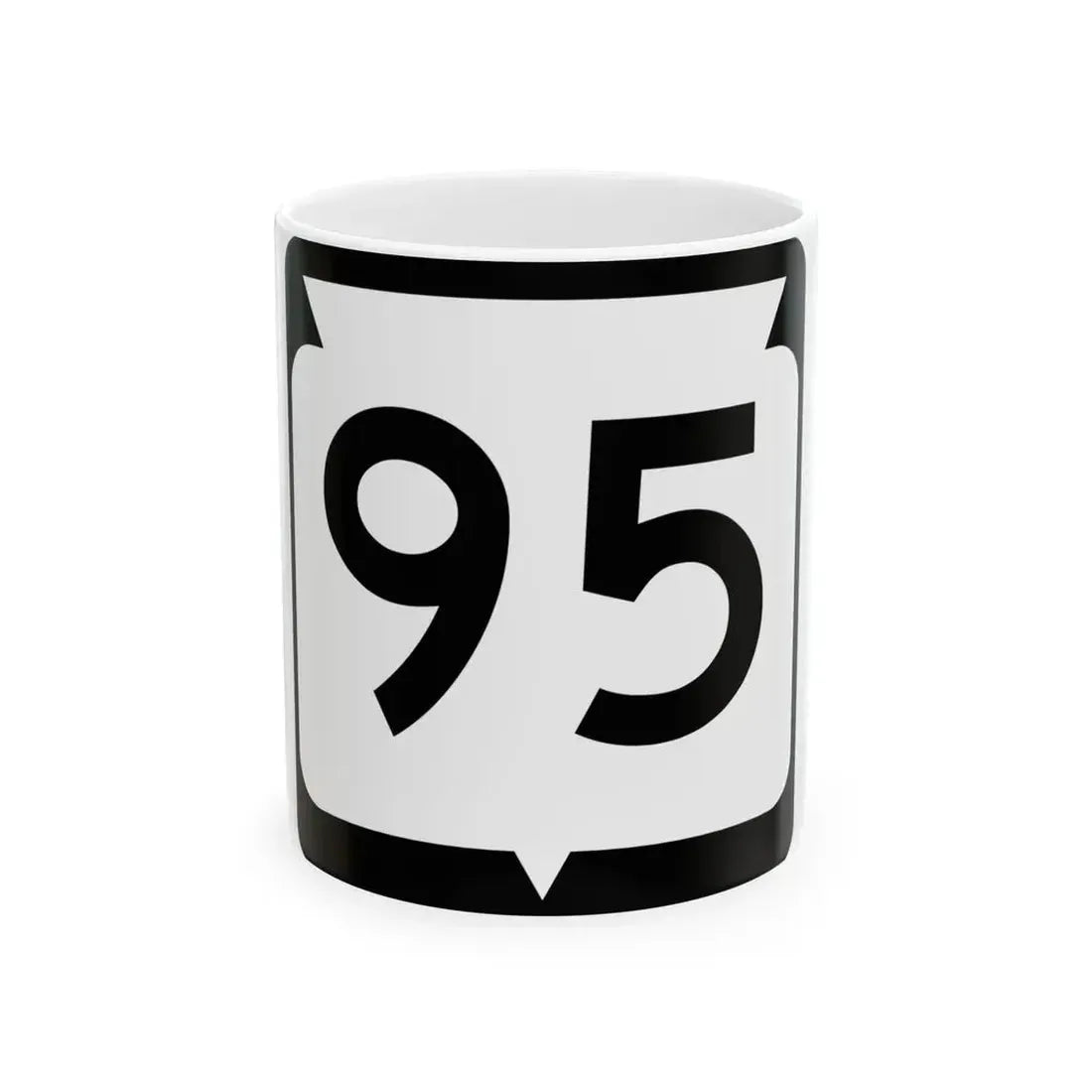 WIS 95 (Wisconsin) (Road Sign) White Coffee Mug 11oz - Go Mug Yourself