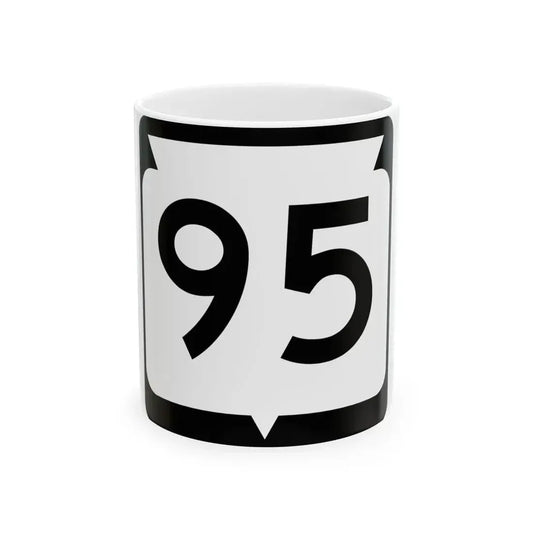WIS 95 (Wisconsin) (Road Sign) White Coffee Mug 11oz - Go Mug Yourself