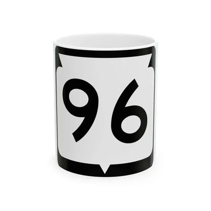 WIS 96 (Wisconsin) (Road Sign) White Coffee Mug 11oz - Go Mug Yourself