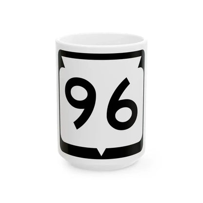 WIS 96 (Wisconsin) (Road Sign) White Coffee Mug 15oz - Go Mug Yourself