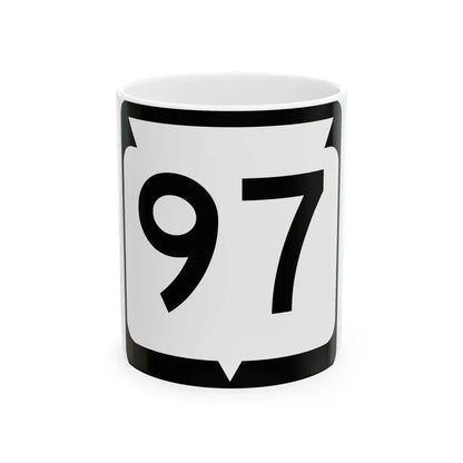 WIS 97 (Wisconsin) (Road Sign) White Coffee Mug 11oz - Go Mug Yourself