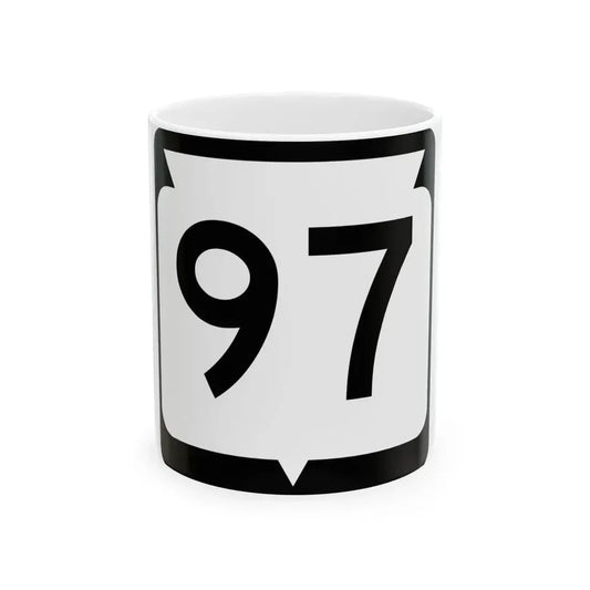 WIS 97 (Wisconsin) (Road Sign) White Coffee Mug 11oz - Go Mug Yourself