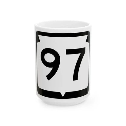 WIS 97 (Wisconsin) (Road Sign) White Coffee Mug 15oz - Go Mug Yourself