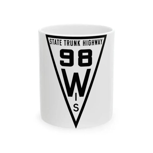 WIS 98 1919 (Wisconsin) (Road Sign) White Coffee Mug 11oz - Go Mug Yourself