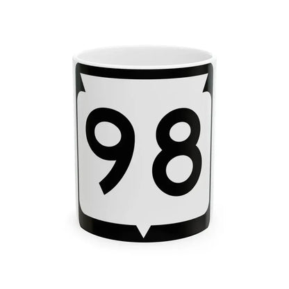 WIS 98 (Wisconsin) (Road Sign) White Coffee Mug 11oz - Go Mug Yourself