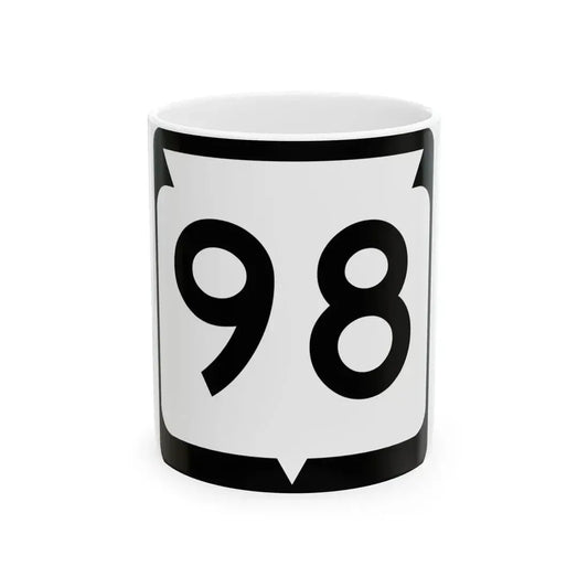 WIS 98 (Wisconsin) (Road Sign) White Coffee Mug 11oz - Go Mug Yourself