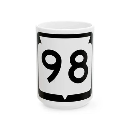 WIS 98 (Wisconsin) (Road Sign) White Coffee Mug 15oz - Go Mug Yourself