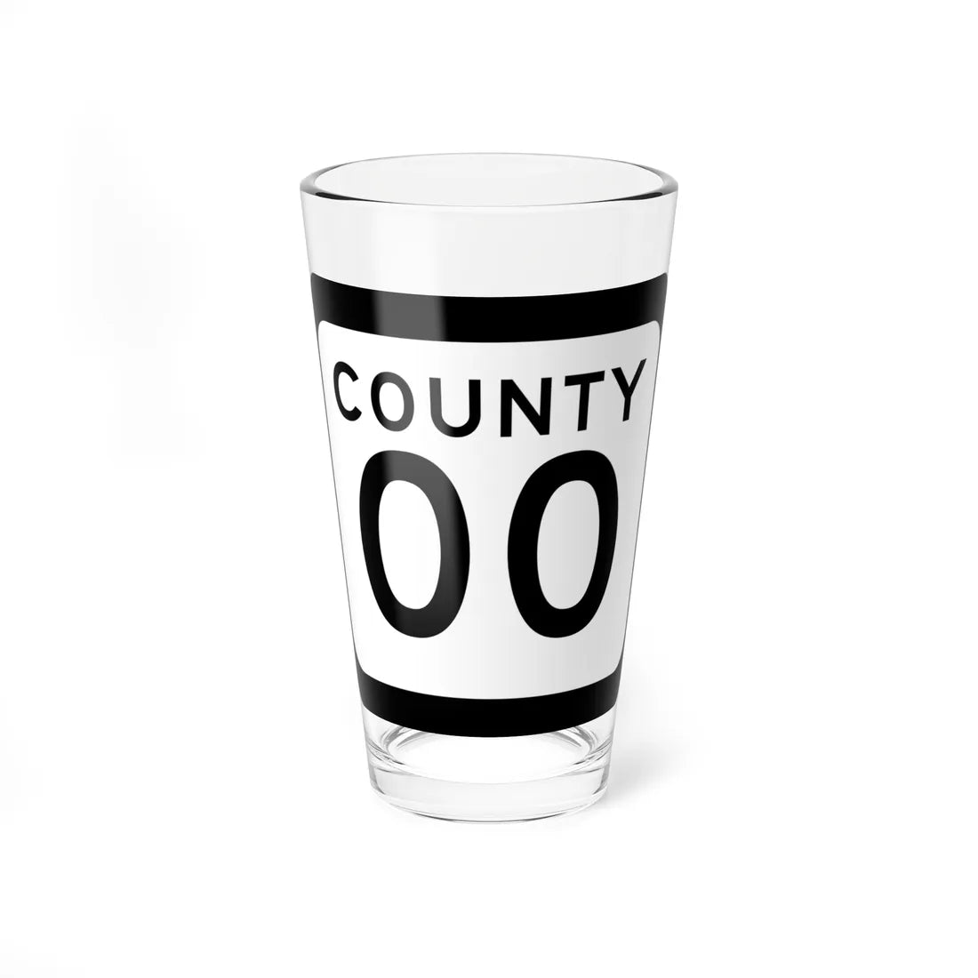 WIS County 00 template (Wisconsin) (Road Sign) Pint Glss 16oz 16oz - Go Mug Yourself