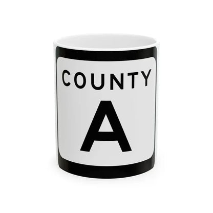 WIS County A (Wisconsin) (Road Sign) White Coffee Mug 11oz - Go Mug Yourself