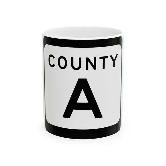 WIS County A (Wisconsin) (Road Sign) White Coffee Mug 11oz - Go Mug Yourself