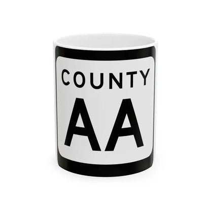 WIS County AA (Wisconsin) (Road Sign) White Coffee Mug 11oz - Go Mug Yourself