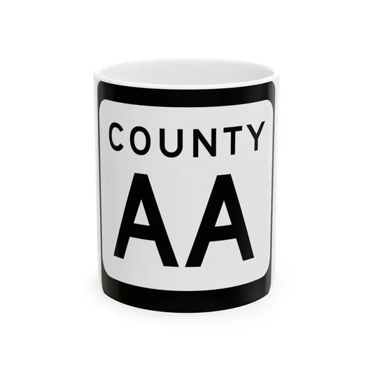 WIS County AA (Wisconsin) (Road Sign) White Coffee Mug 11oz - Go Mug Yourself