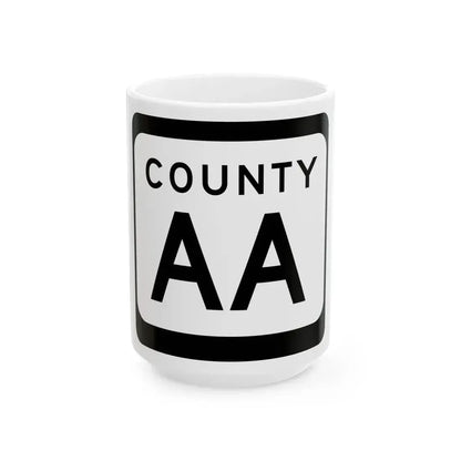 WIS County AA (Wisconsin) (Road Sign) White Coffee Mug 15oz - Go Mug Yourself