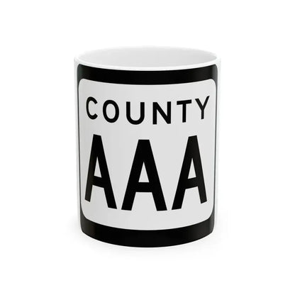 WIS County AAA (Wisconsin) (Road Sign) White Coffee Mug 11oz - Go Mug Yourself