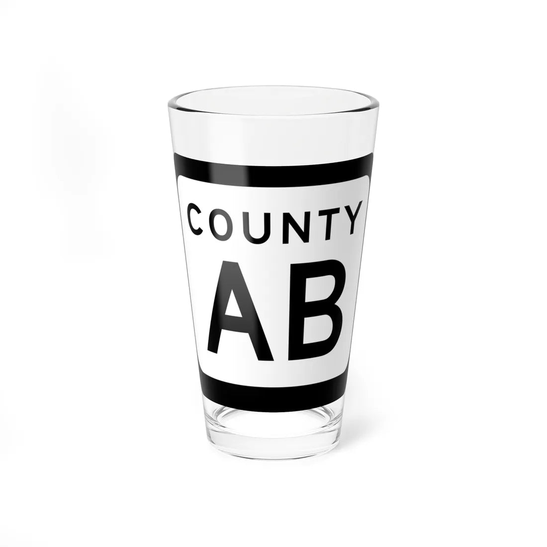 WIS County AB (Wisconsin) (Road Sign) Pint Glss 16oz 16oz - Go Mug Yourself