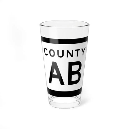 WIS County AB (Wisconsin) (Road Sign) Pint Glss 16oz 16oz - Go Mug Yourself