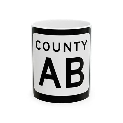 WIS County AB (Wisconsin) (Road Sign) White Coffee Mug 11oz - Go Mug Yourself