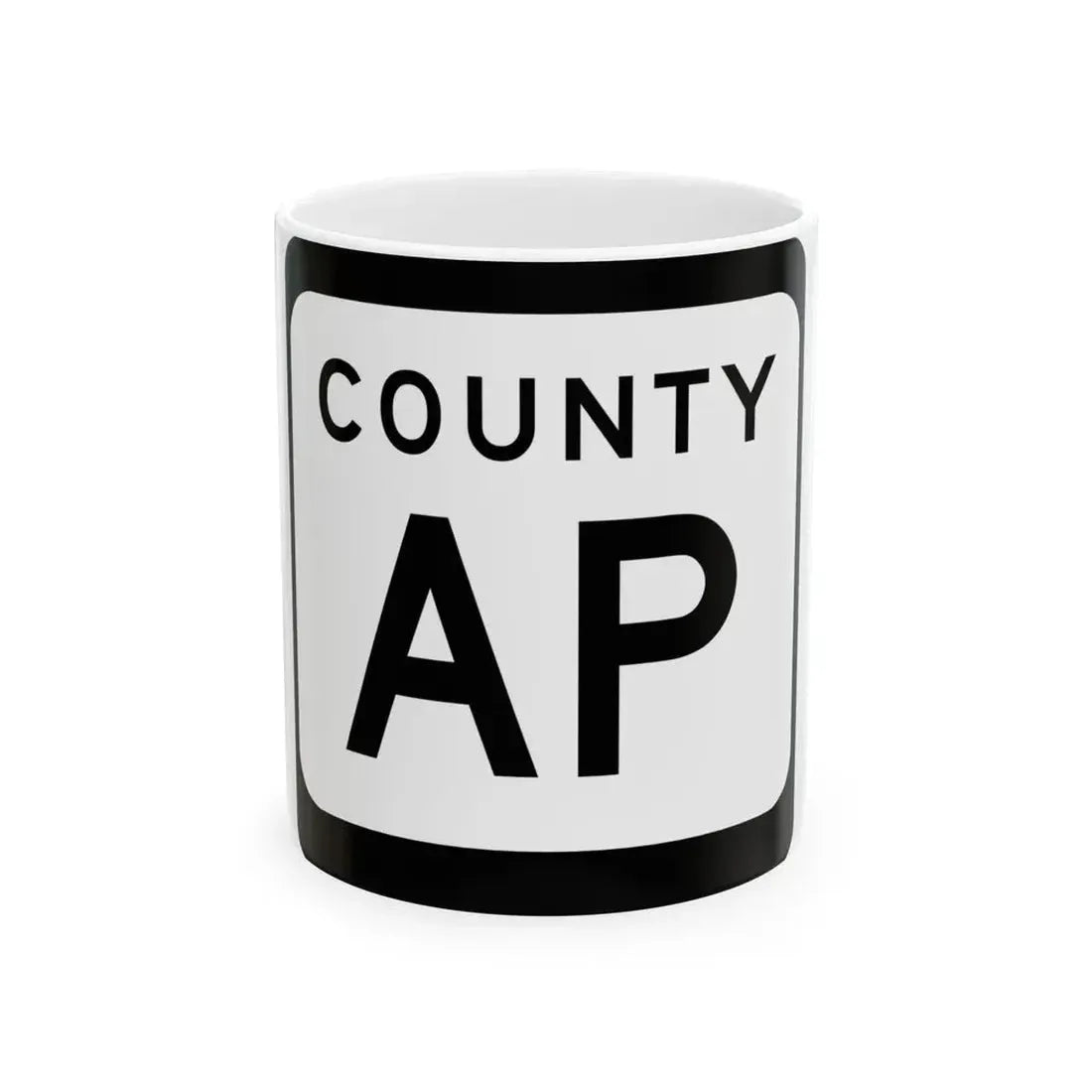 WIS County AP (Wisconsin) (Road Sign) White Coffee Mug 11oz - Go Mug Yourself