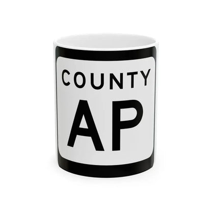 WIS County AP (Wisconsin) (Road Sign) White Coffee Mug 11oz - Go Mug Yourself