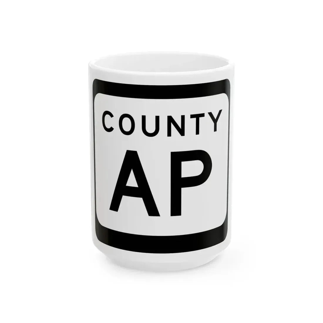 WIS County AP (Wisconsin) (Road Sign) White Coffee Mug 15oz - Go Mug Yourself