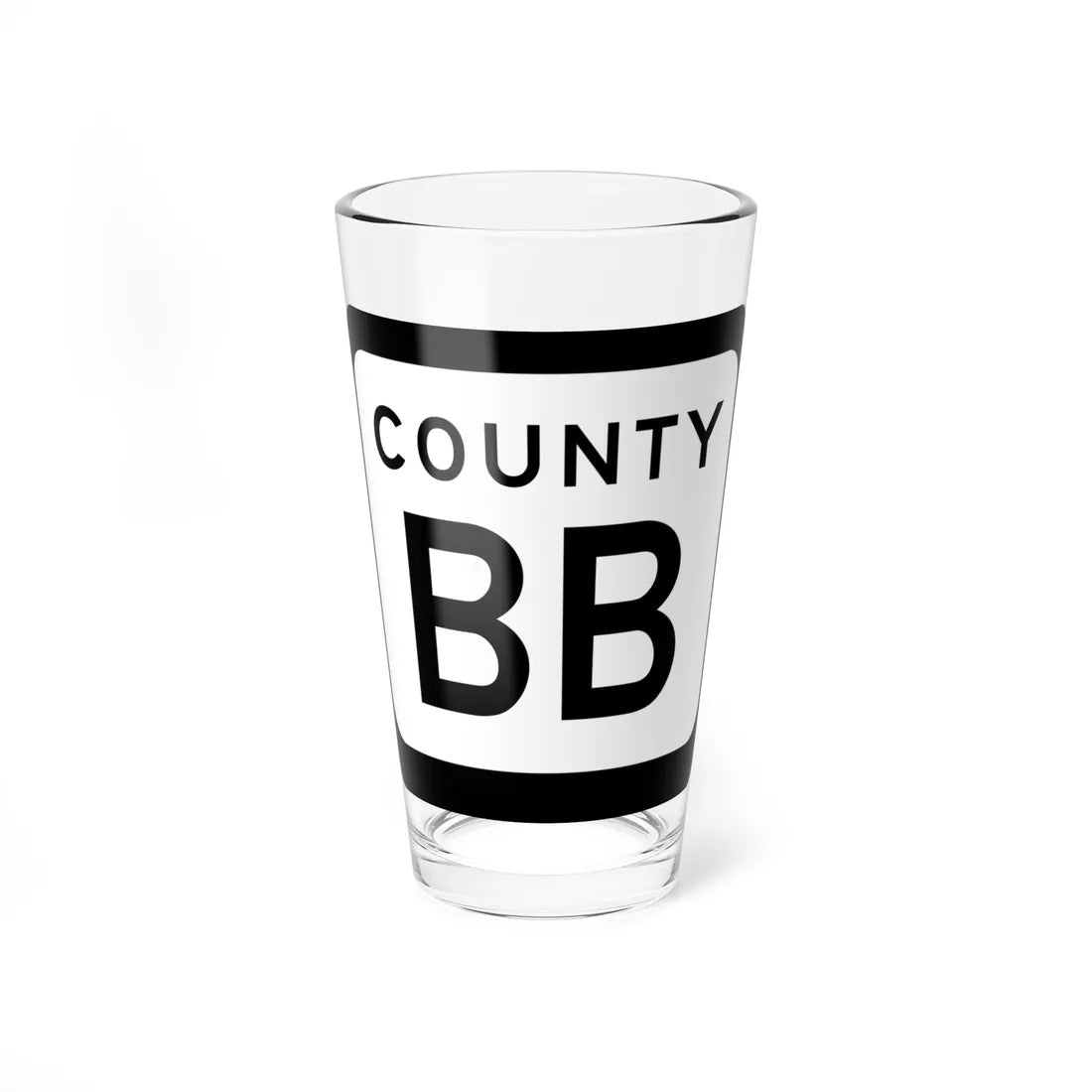 WIS County BB (Wisconsin) (Road Sign) Pint Glss 16oz 16oz - Go Mug Yourself