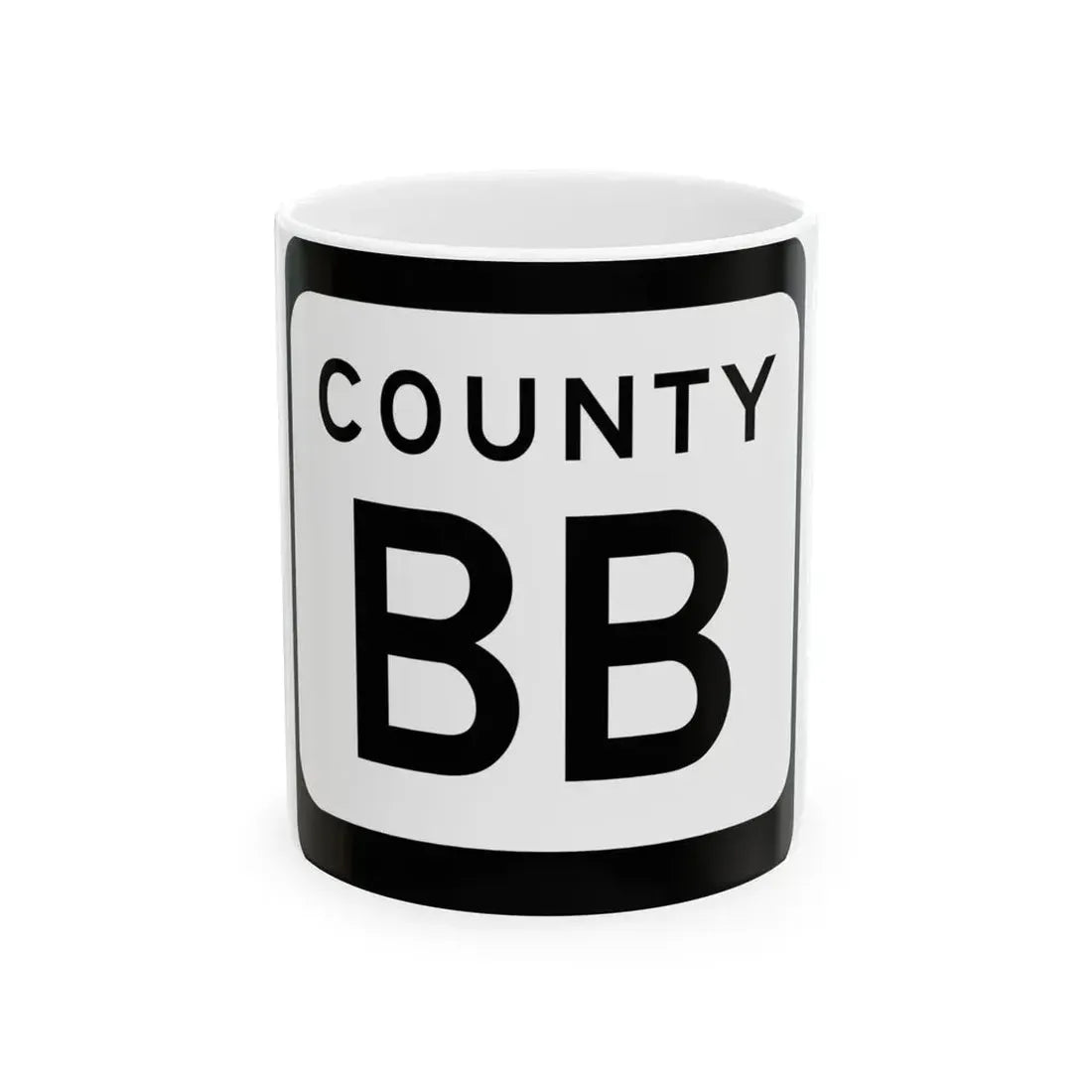WIS County BB (Wisconsin) (Road Sign) White Coffee Mug 11oz - Go Mug Yourself